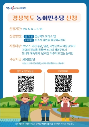 경북도, 농어민수당 추가 접수…“놓친 농가 60만 원 혜택 챙기세요”